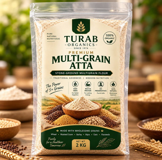 Turab Organics Premium Multi-Grain Atta – 5kg (Stone-Ground, 100% Organic)
