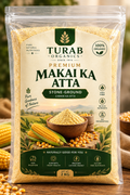 Turab Organics Makai Ka Atta – 2kg (Stone-Ground, 100% Organic Corn Flour)